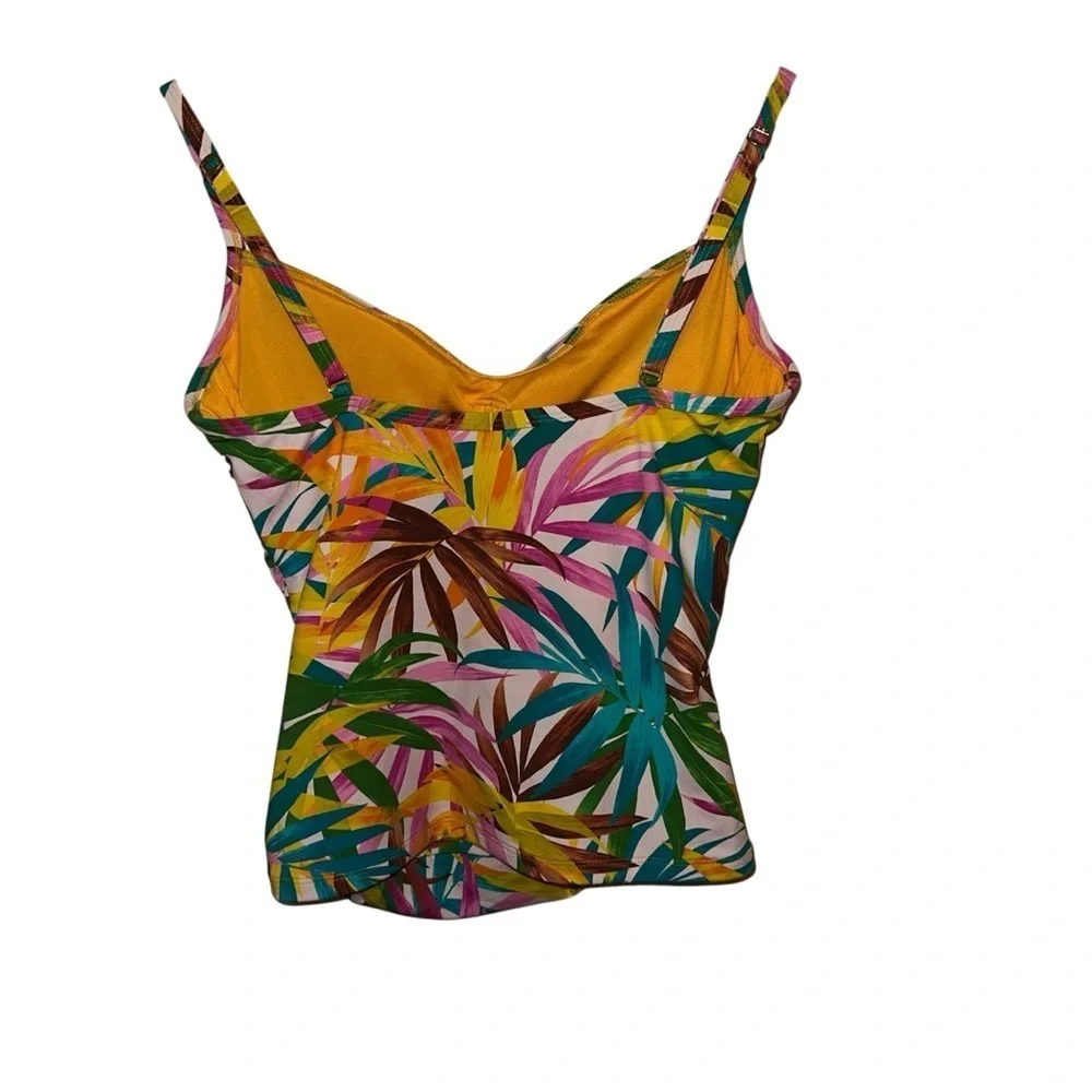 EUC Blue and Yellow Sleeveless Bustier Tankini