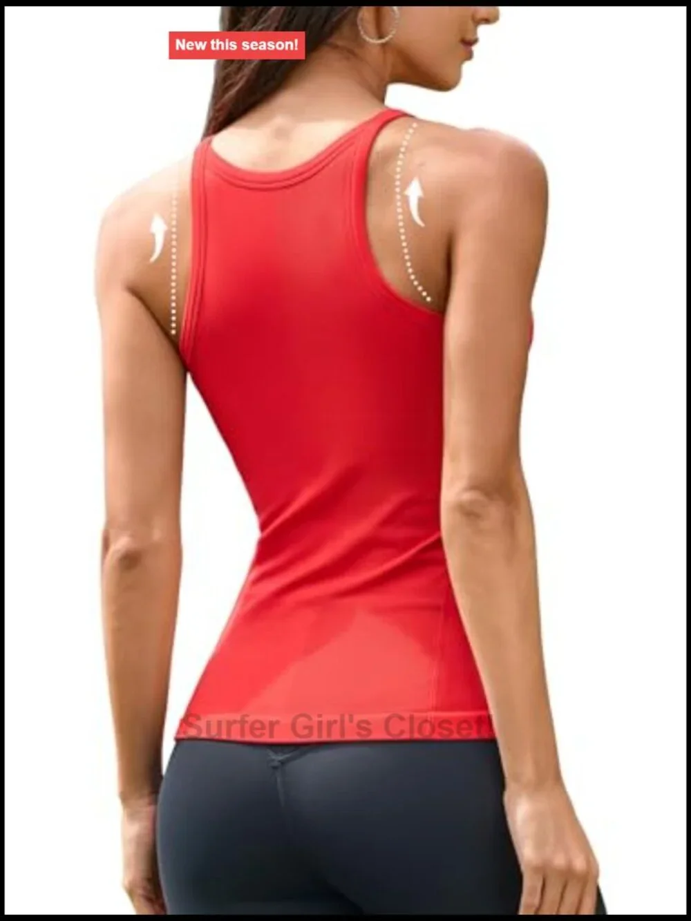 Women's Racerback Tank Top with Built-In Bra Ribbed Seamless Athletic Crew Neck
