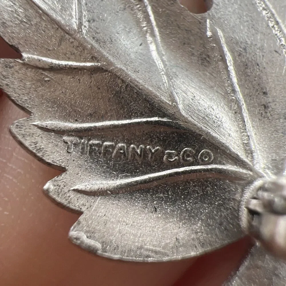 Tiffany & Co. Maple Leaf Brooch Pin Sterling Silver Vintage Fall Harvest Lapel