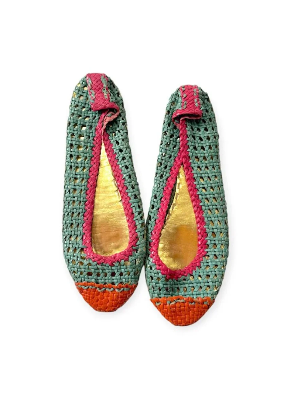 Prada SS2010 Limited Edition Woven Madras Leather Flats – Size 39 – Rare Box Set