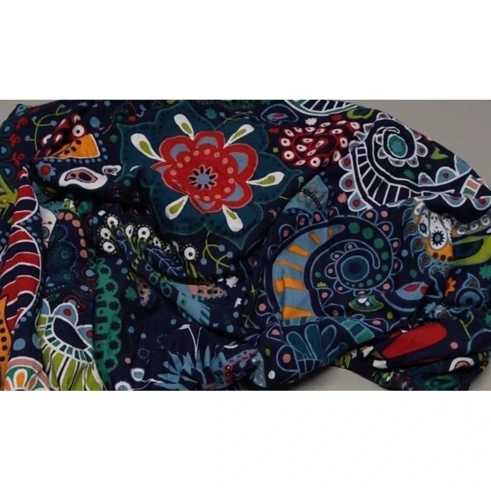 Smiry Printed Couch Cushion Cover‎ Stretch Paisley Floral Slipcover Blue Green