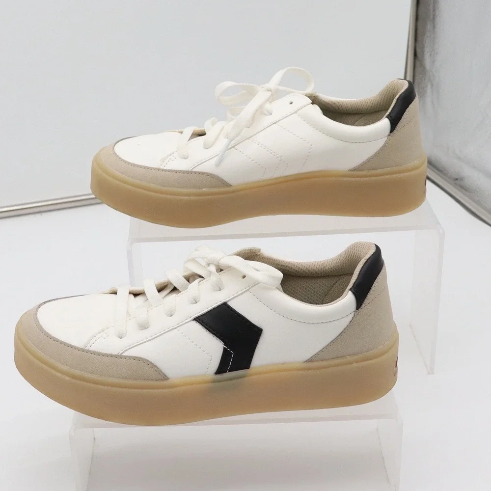 Dr. Scholls Sneakers Womens 6 Madison Lace White Platform Gum Sole Excellent