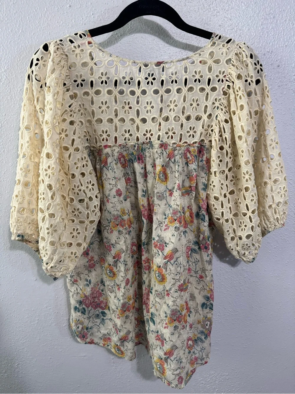 Anthropologie cream eyelet
