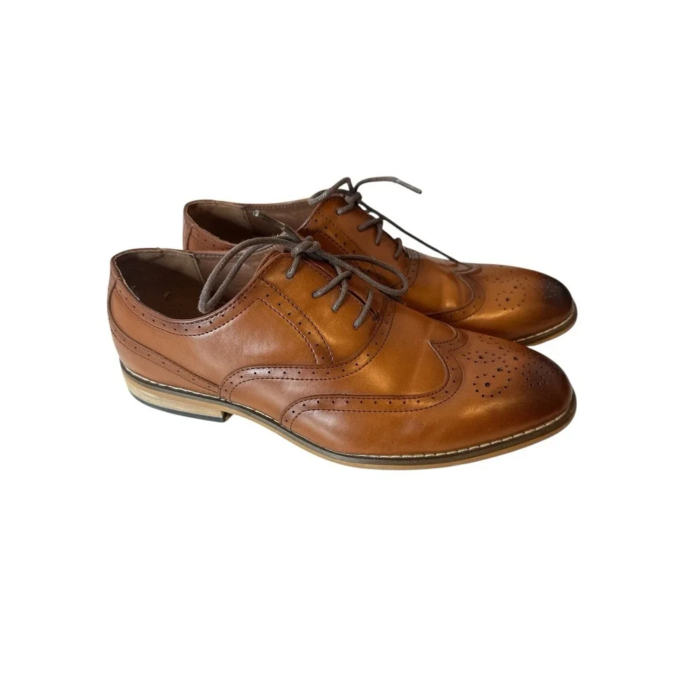 Stacy Adams Boys Dunbar Oxford Cognac Size 6 M Excellent Condition Career Office