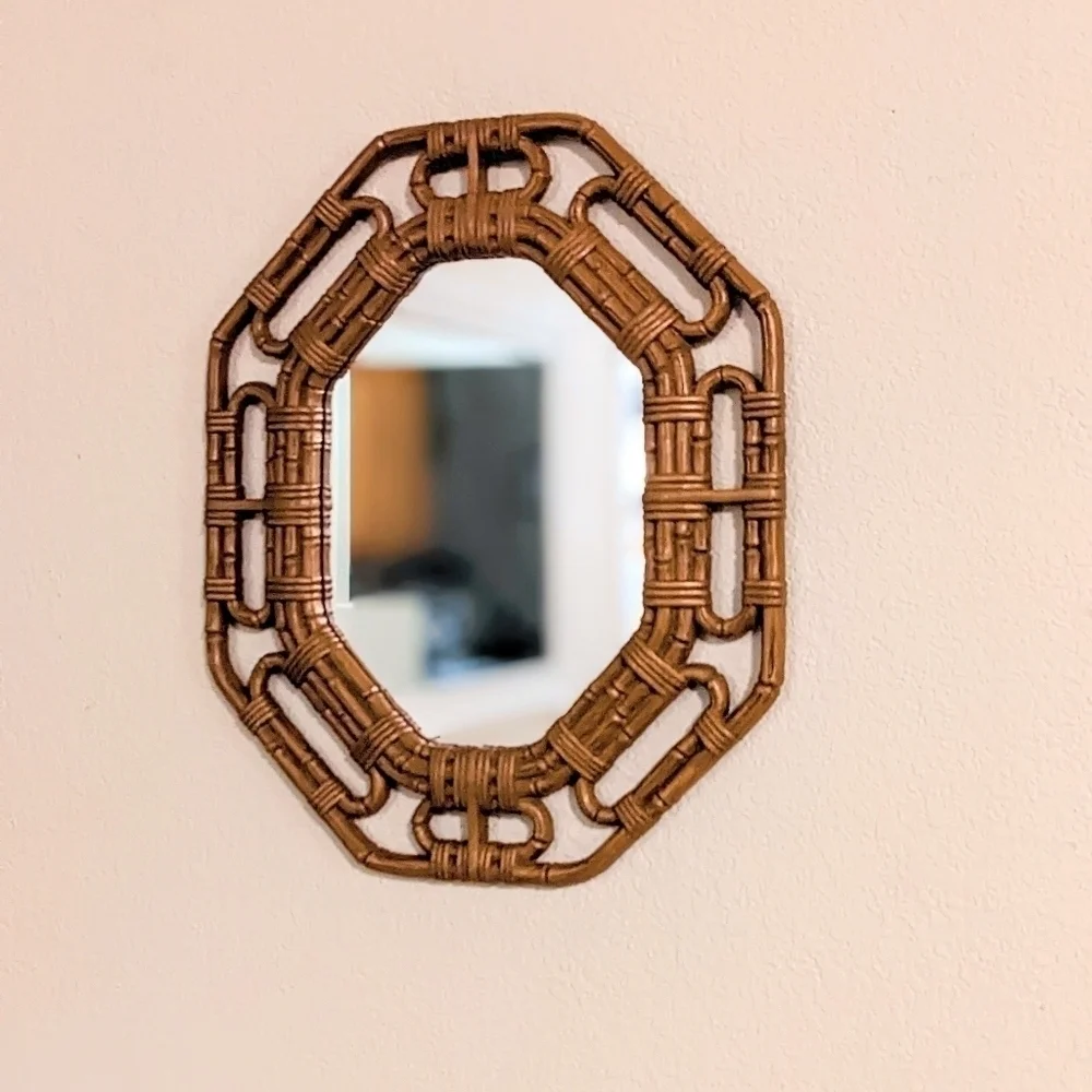 Homco Brown Octagonal Mirror, Model #2144, circa 1983