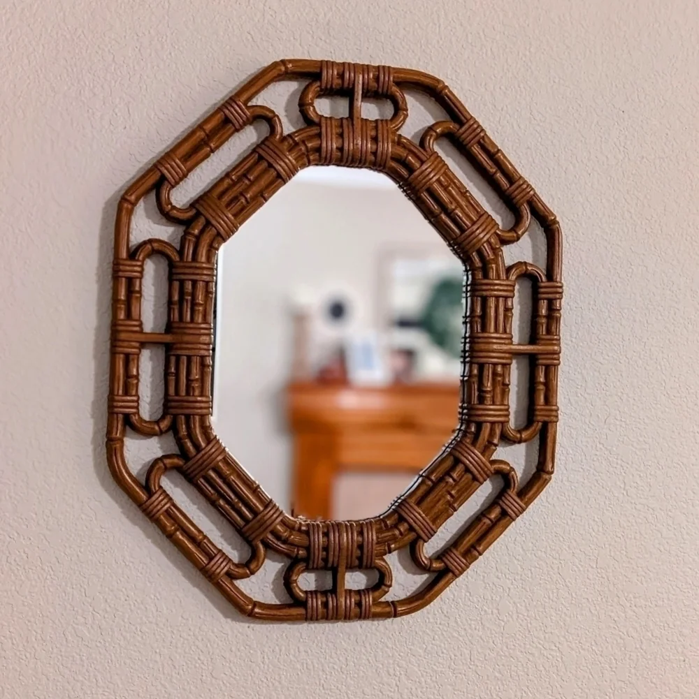 Homco Brown Octagonal Mirror, Model #2144, circa 1983