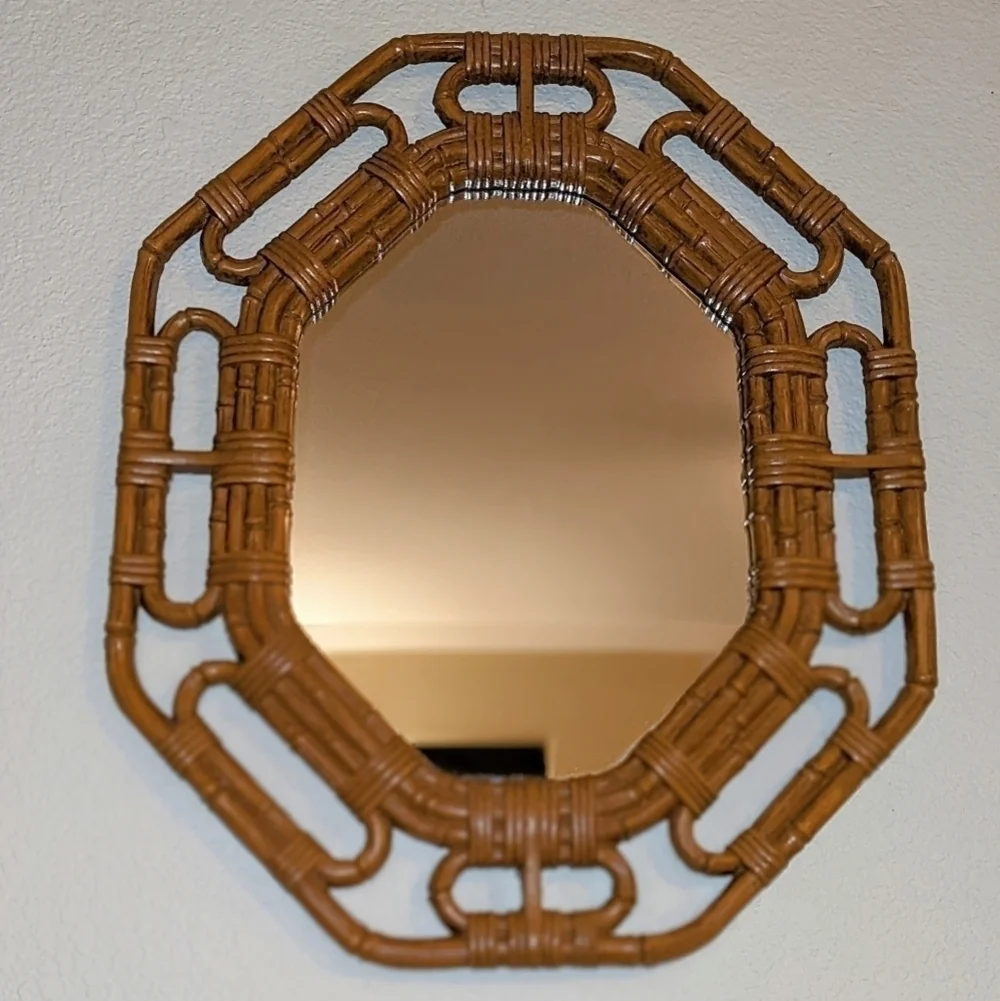 Homco Brown Octagonal Mirror, Model #2144, circa 1983
