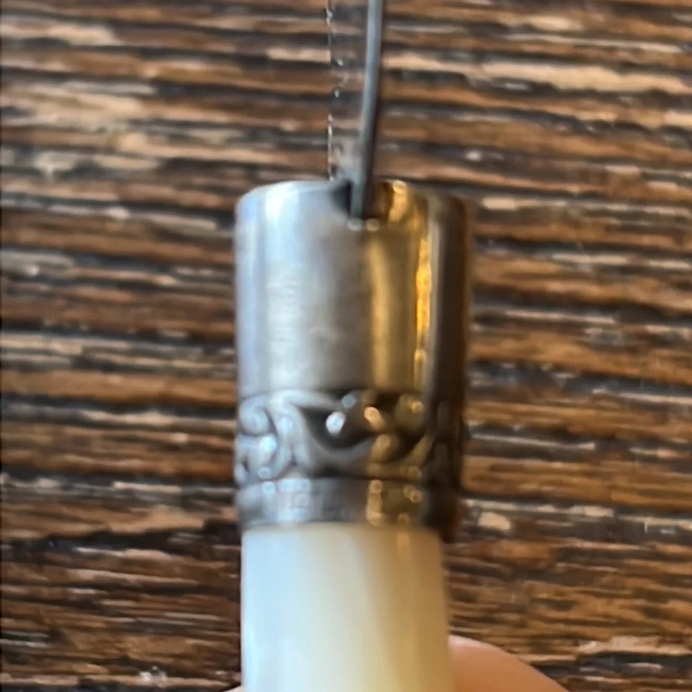 Antique Kottle “Keen Edge” mother of pearl & sterling silver carving knife 12”