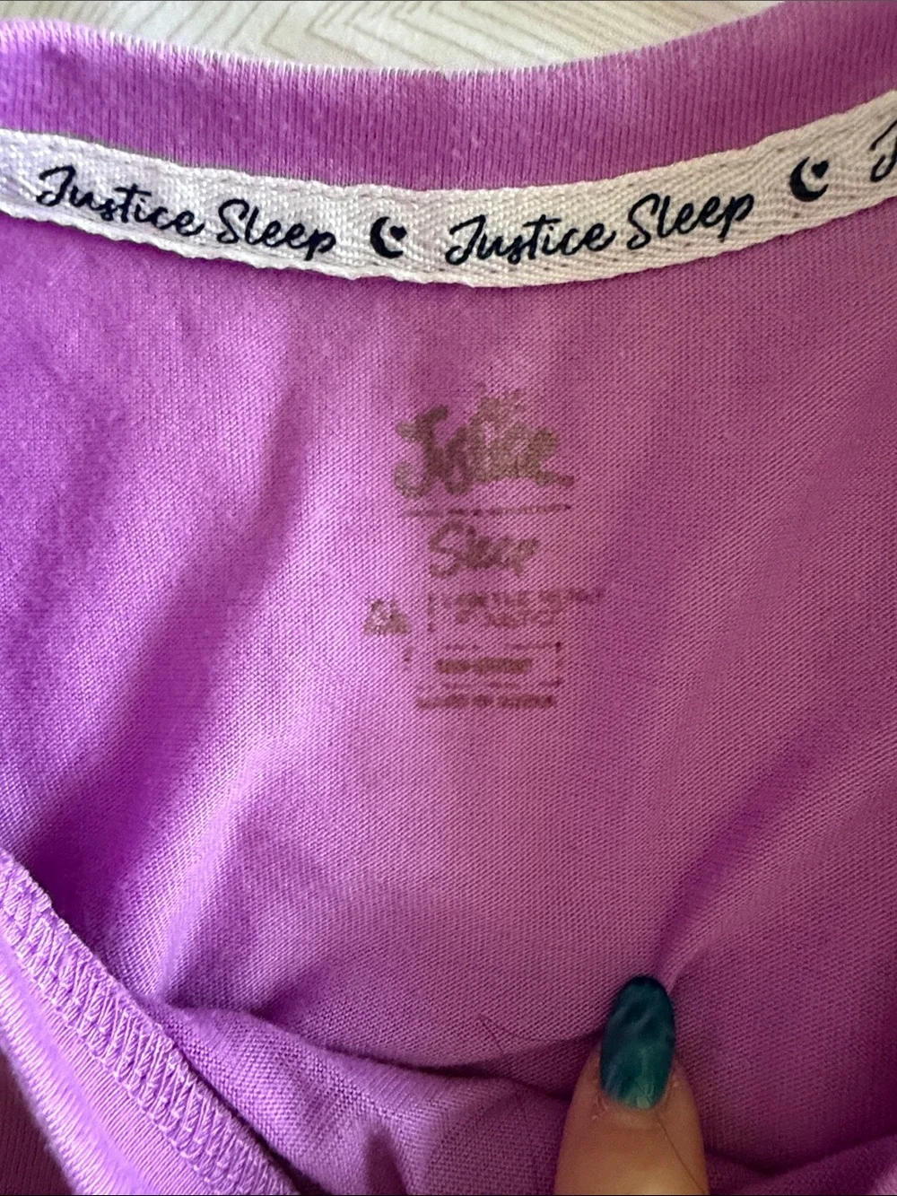 Justice purple shirt
