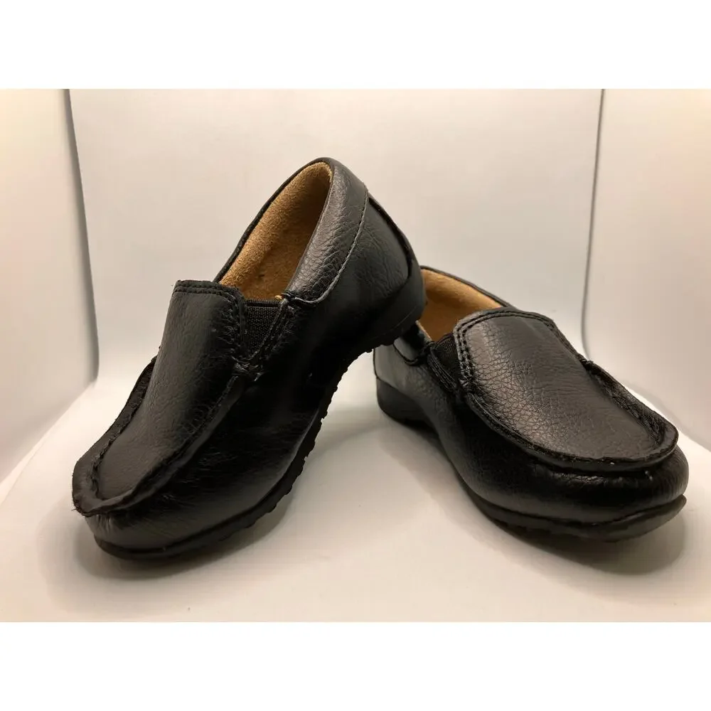 Children's PLACE Sz 4 Boys‎ Black Loafers Slip On Toddler Shoes Church Formal