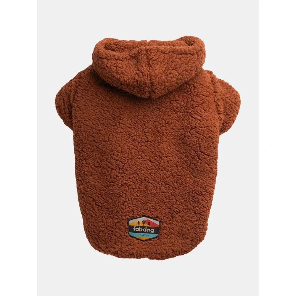 Fabdog Rust Sherpa‎ Dog Hoodie - Brown - 12