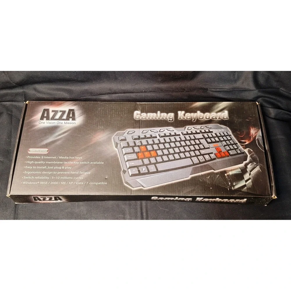 Azza‎ Gaming Keyboard 9 Internet/Media Hot keys Plug & Play compatible Windows