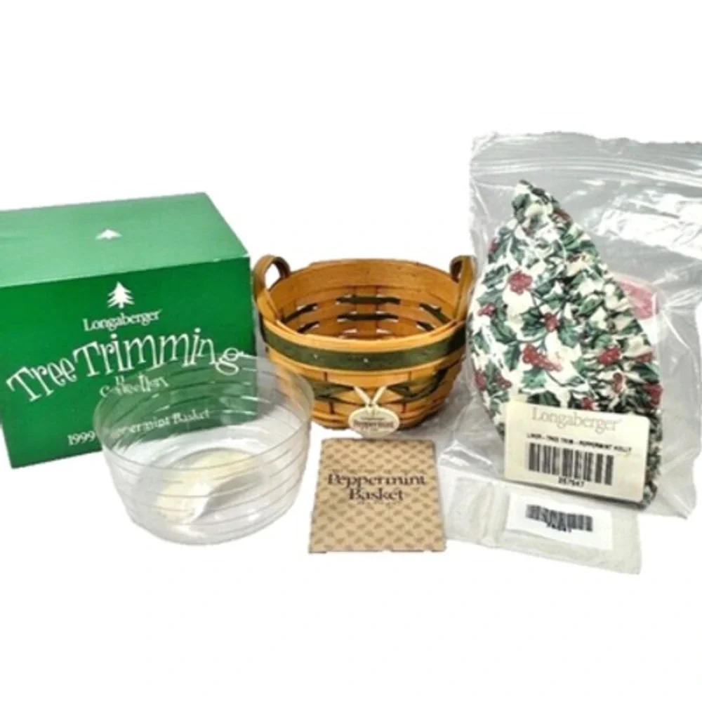 Longaberger 1999 Tree Trimming Peppermint Green Basket 1st‎ Ed