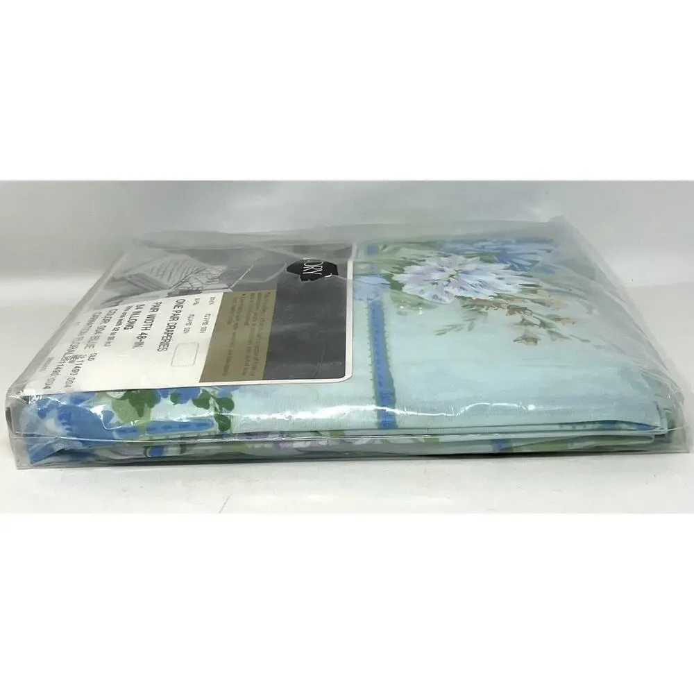 VTG Sears Carnation Floral Curtains Panels Draperies NOS Pair Width: 48” X 84”