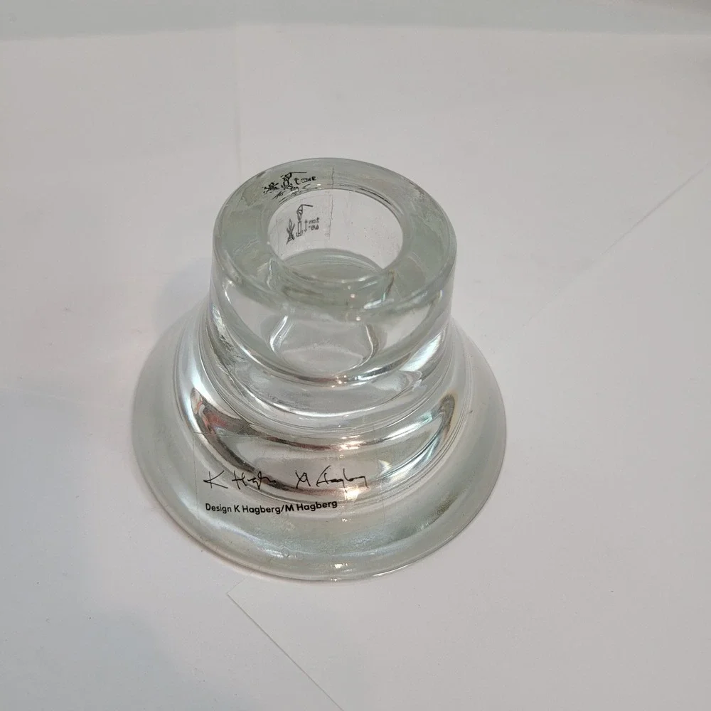 IKEA Candle Holder‎ K Hagberg M Hagberg Clear Glass Taper Minimalist Modern