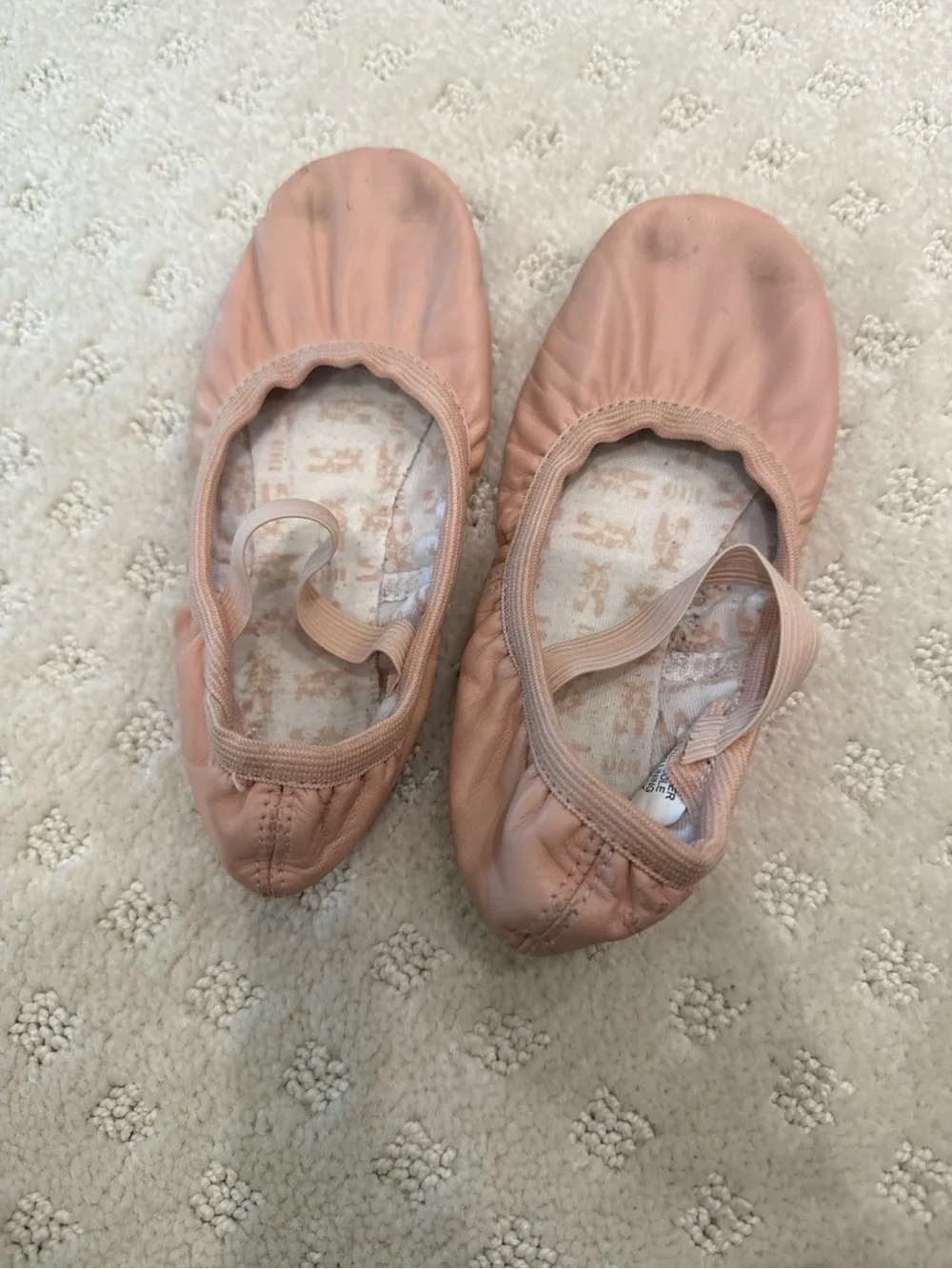 Girls Pink Leather Ballet Shoes Slippers Size 11.5 C Dance