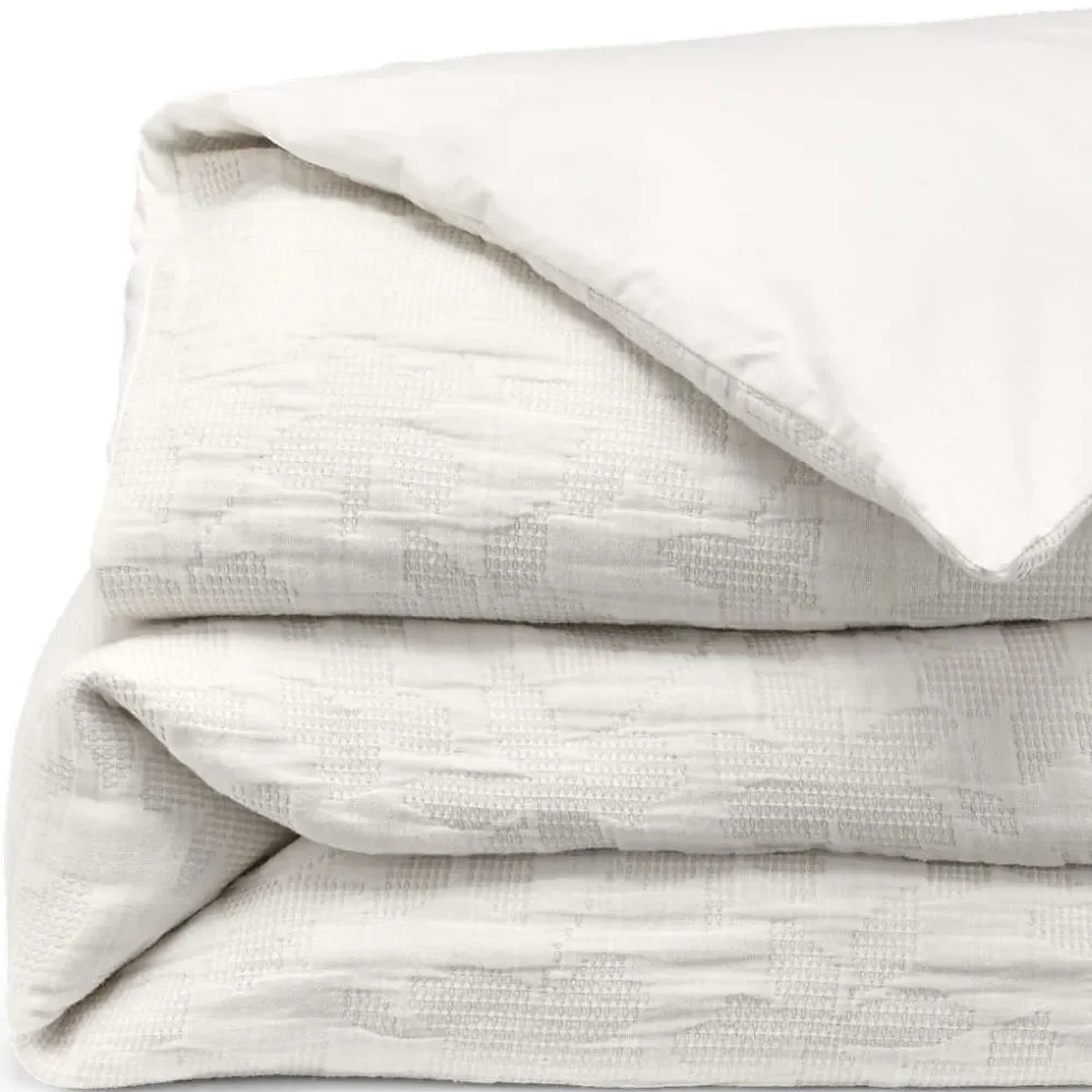 Land's End Textured Two tone Cotton duvet king light stone Stencil Floral King