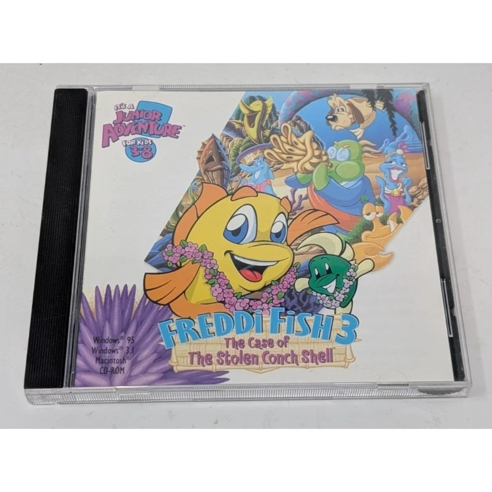 Freddi Fish 3 The Case of the Stolen‎ Conch Shell Windows 95/3.1 Mac 1998 CD-ROM