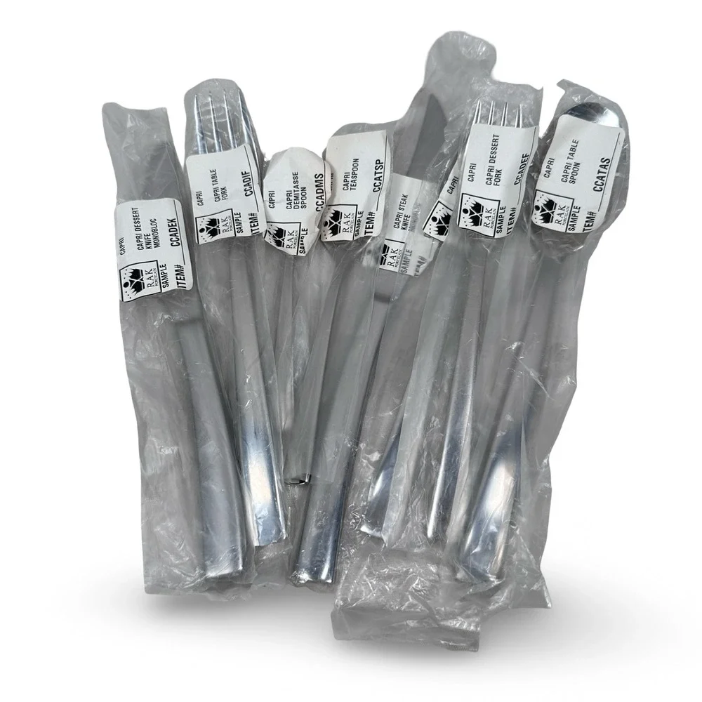 RAK‎ Porcelain Capri 18/10 Stainless Steel Flatware Set 8 Sample Polished