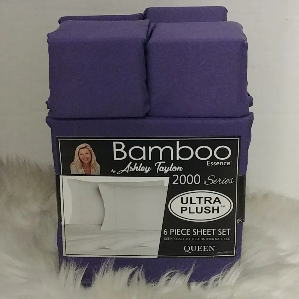 Bamboo Essence Queen Purple Sheet Set
