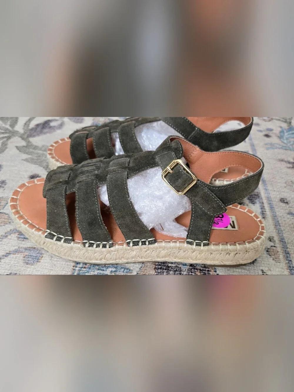 NWT MIA DANETTE Women’s Olive Suede Strappy Espadrille Sandals
