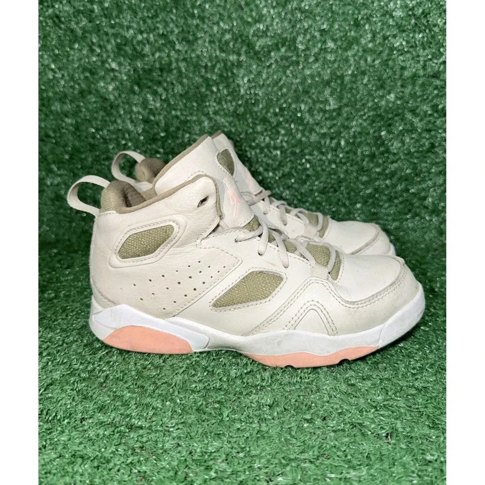 Air Jordan Toddler Size 12C Flight Club '91 Beige Pink Walking Shoes Sneakers‎