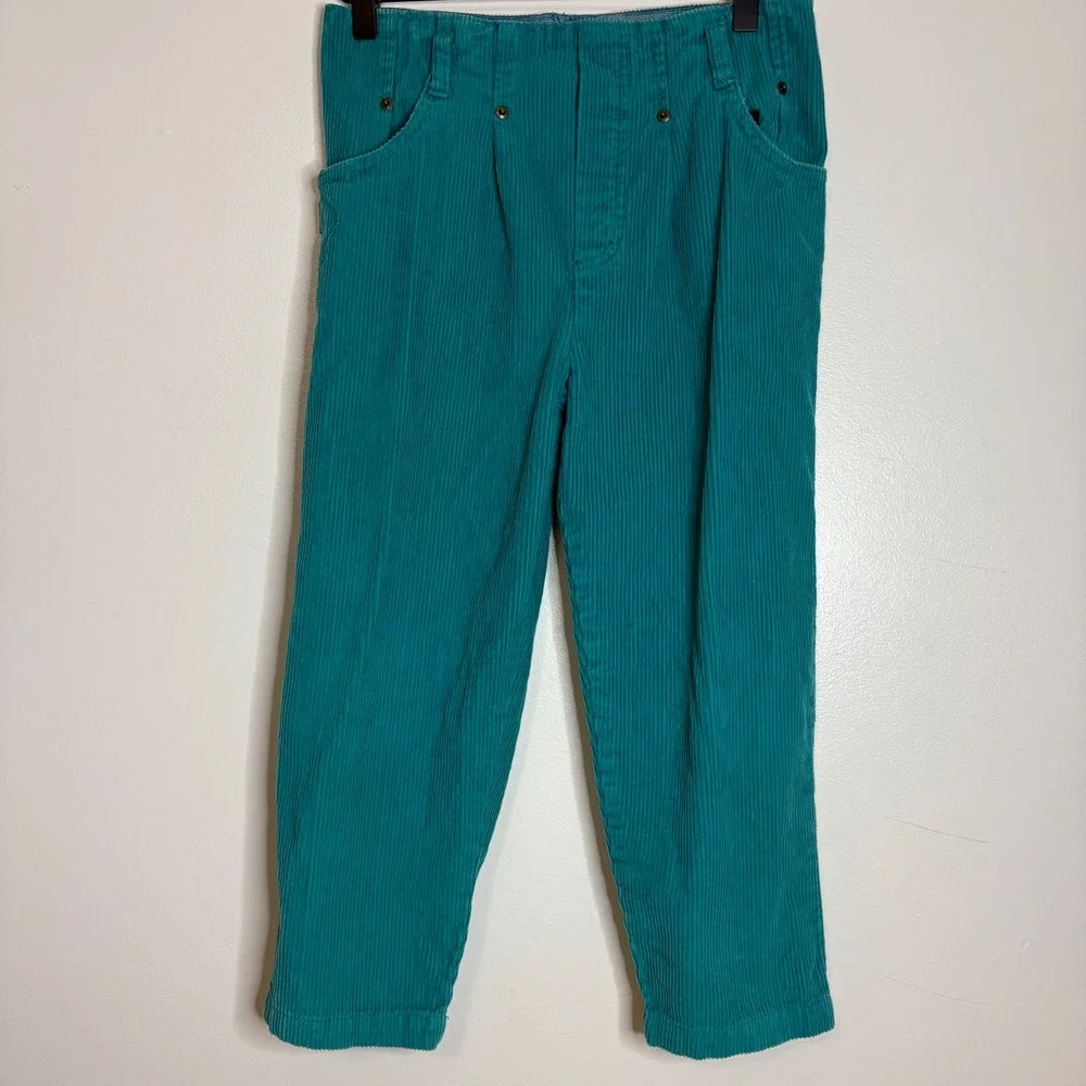 The‎ Childrens Place Teal Corduroy Pants Girls Size S 6 Pleated Front