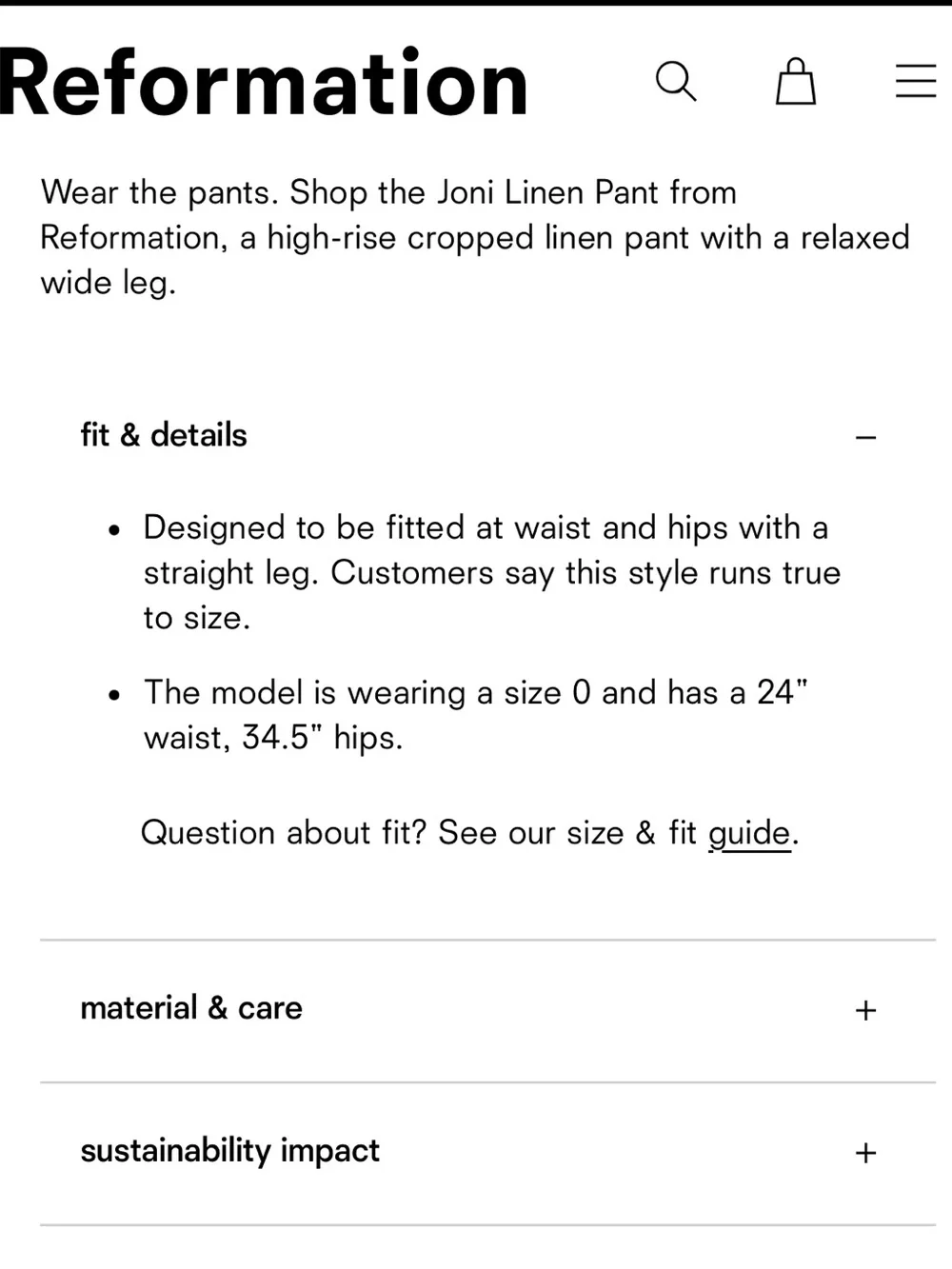 Reformation high waist