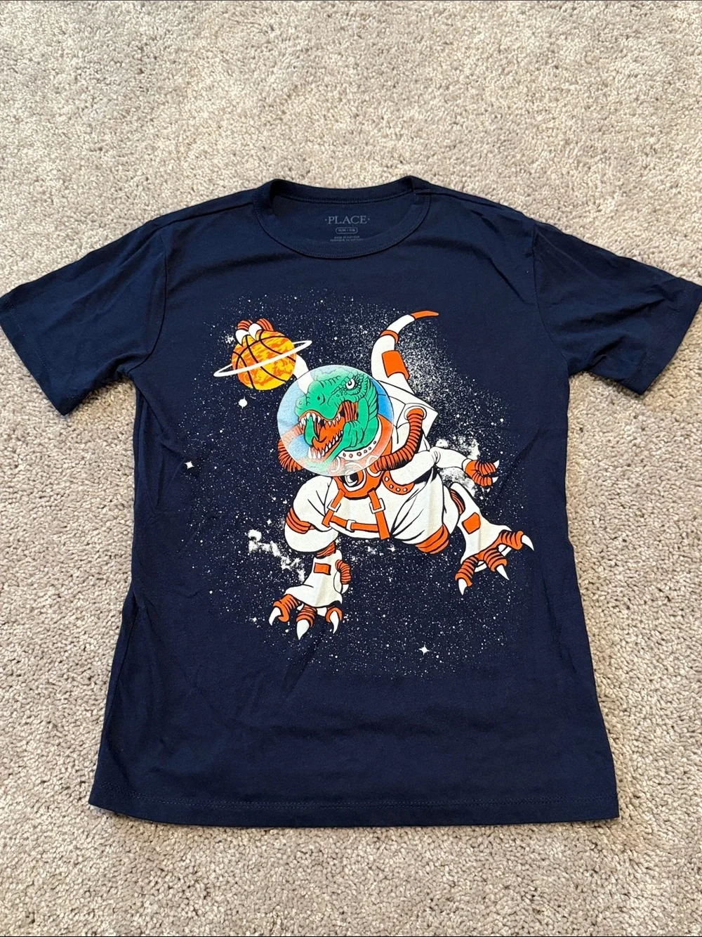 The Children's Place Navy Astronaut Dino Graphic Tee
