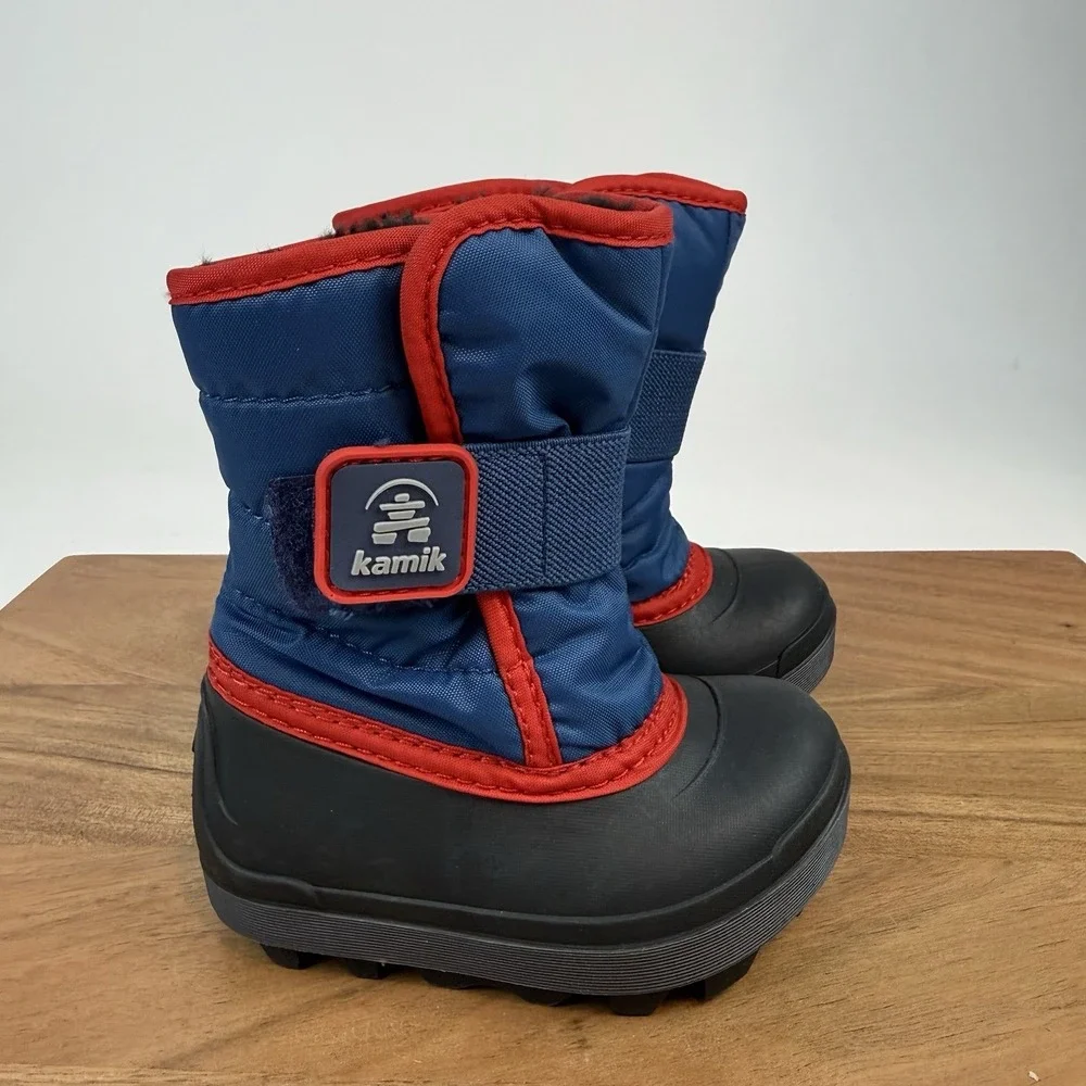 New Kids Kamik Snowbug 7 Insulated Faux Fur Lined Waterproof Snow Boots Size 5 C