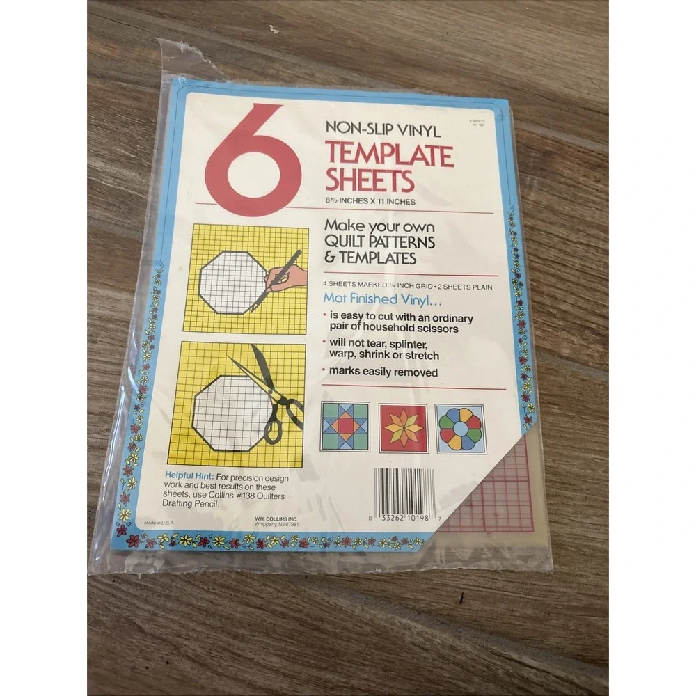 Non-Slip Vinyl Template Sheets 5 count 8 1/2