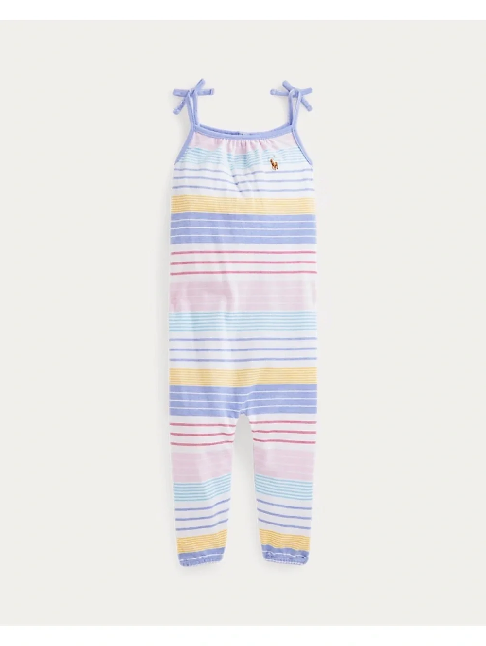 Ralph Lauren Baby Girl Striped Oxford Romper 12M.