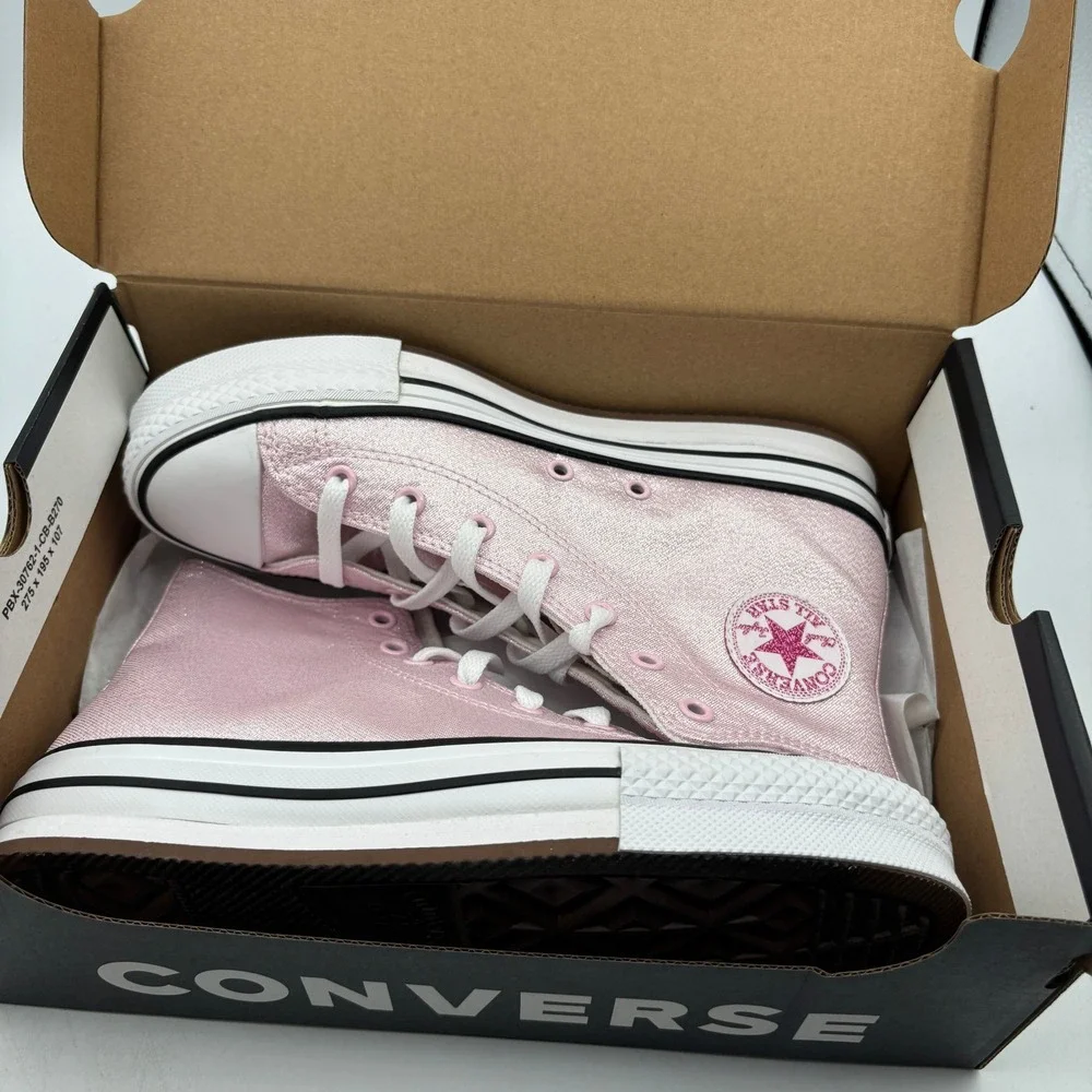 Converse CTAS Eva Lift Hi Shoes Kids Size 5 Pink White Black Lifestyle A17127F