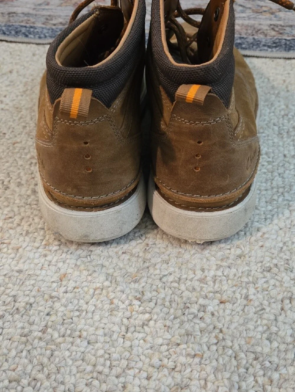 Clarks Brown Suede Chukka Boots with Contrast Collar