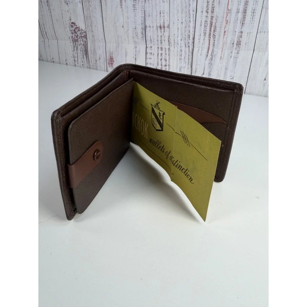 Vintage Hickok Mens Brown Pebbled Leather Bifold Wallet 1953 Classic NWOB