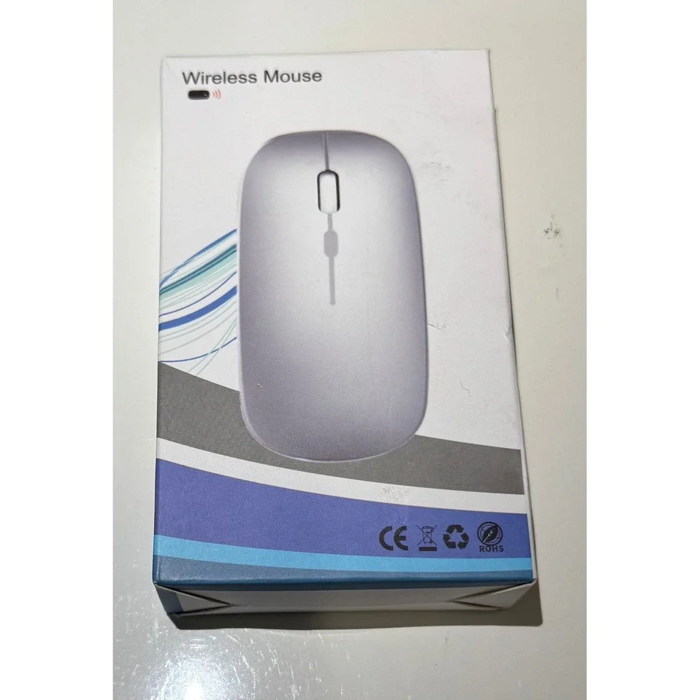 Silver‎ Wireless Optical Mouse Slim Ergonomic Portable Computer Peripheral New