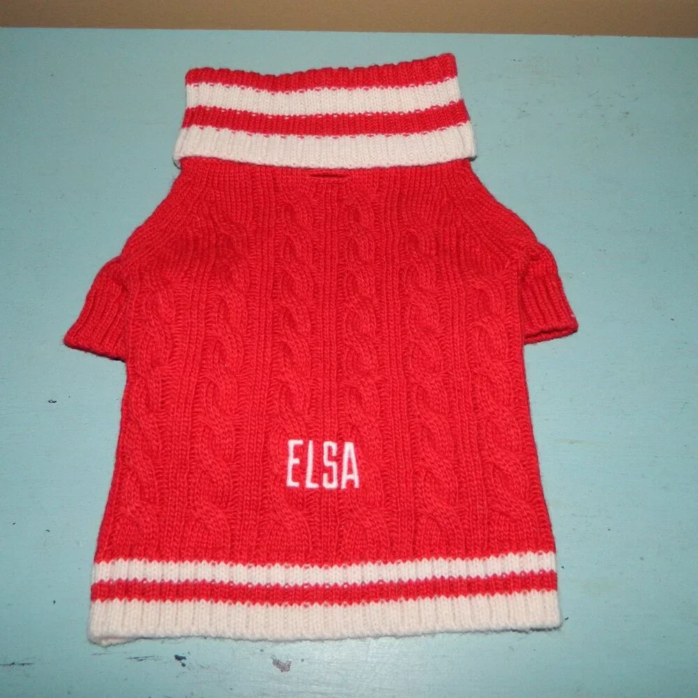Mark & Graham Cable Knit Dog Sweater Size M 