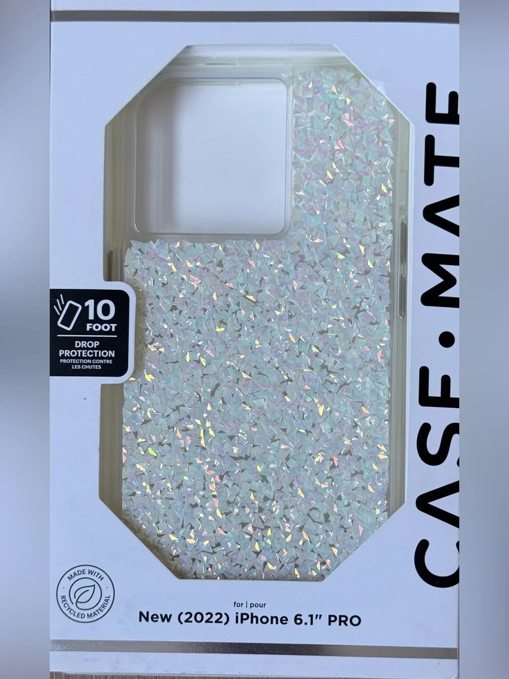 New Case-mate Iridescent Glitter White Phone Case for iPhone 6.1