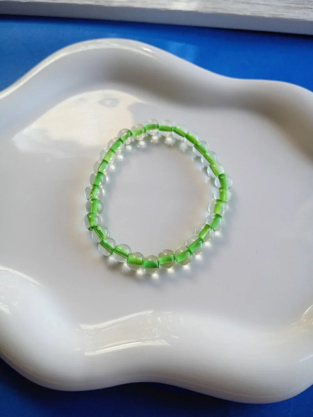 Green & Lime 3-Piece Kids Bracelet Stack, Handmade Beaded Bracelets, 5 inches