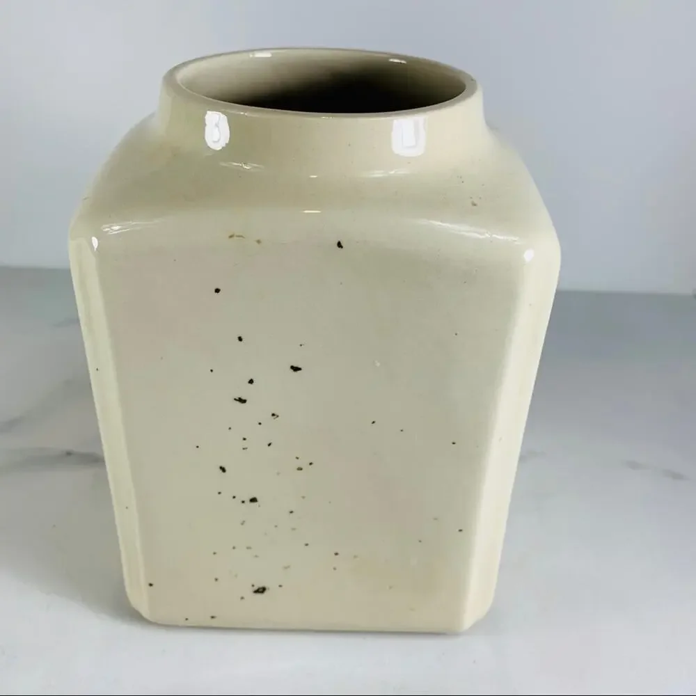 Ceramic Tea Storage Canister Speckled Farmhouse Classic