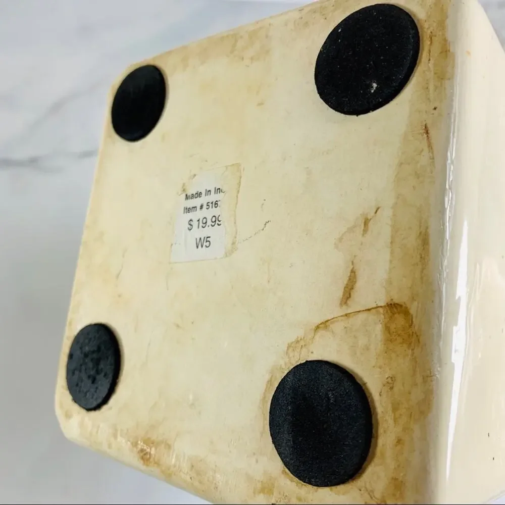 Ceramic Tea Storage Canister Speckled Farmhouse Classic