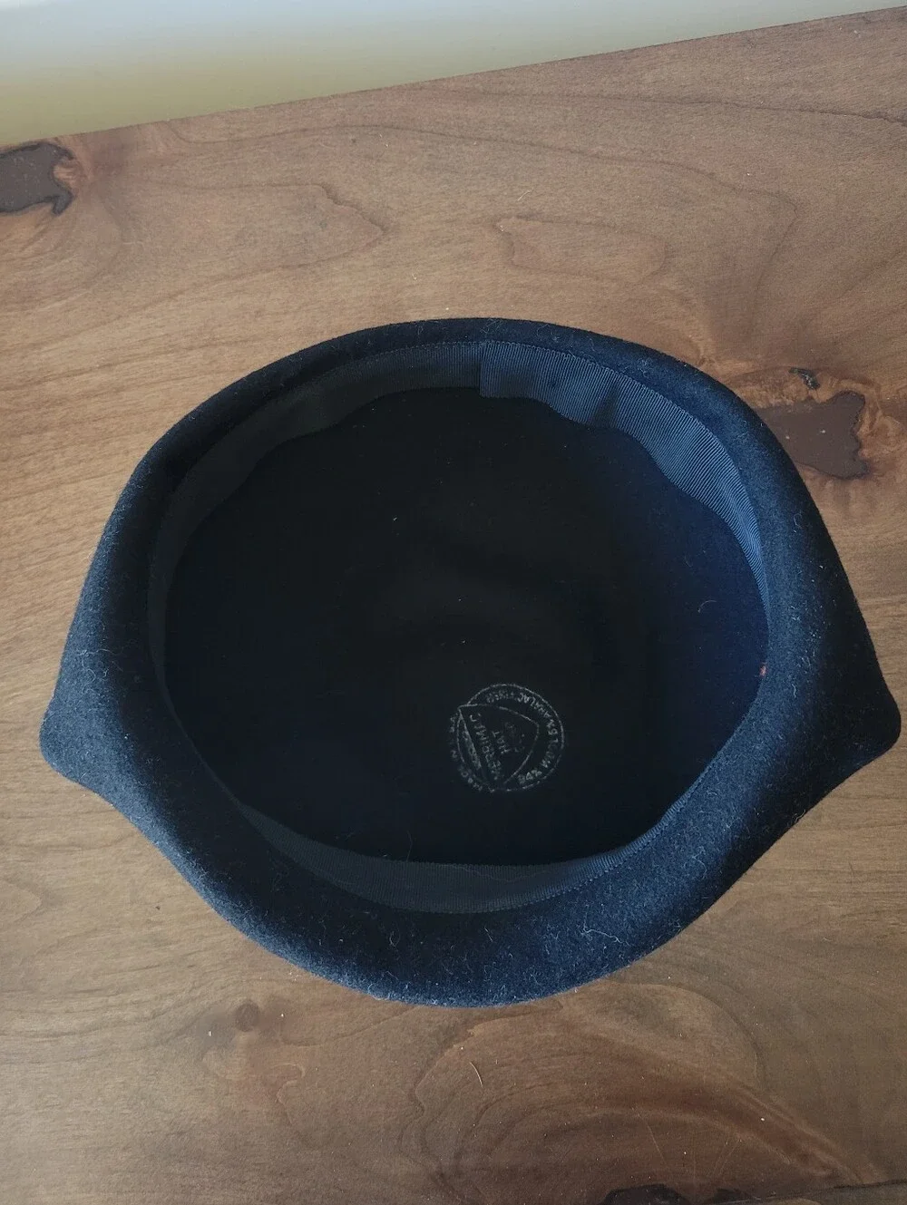 Vtg Merrimac Black Wool Felt Hat Body Capeline Hood Blank Unblocked Millinery