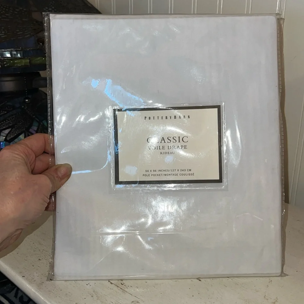 NWT Pottery Barn Voile Drape curtain 50” x 96” pole pocket