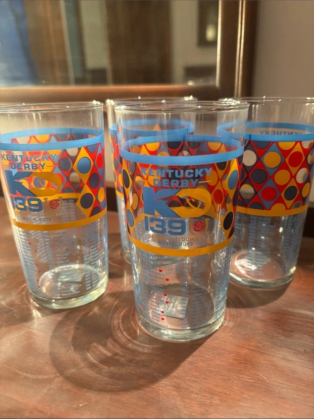 Kentucky Derby 139 Collectible Racing Glass - Colorful Polka Dot Design