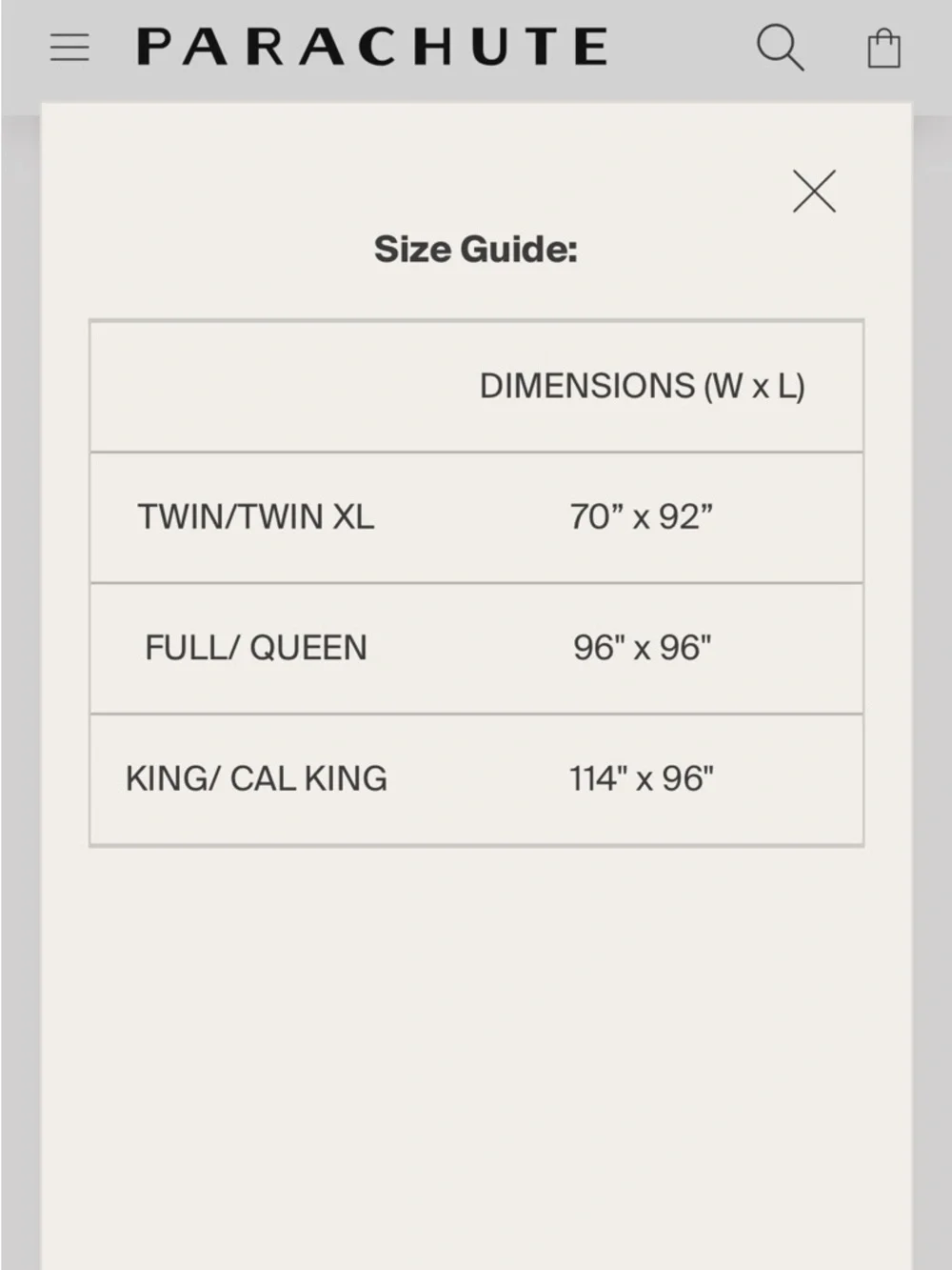 Parachute description experience