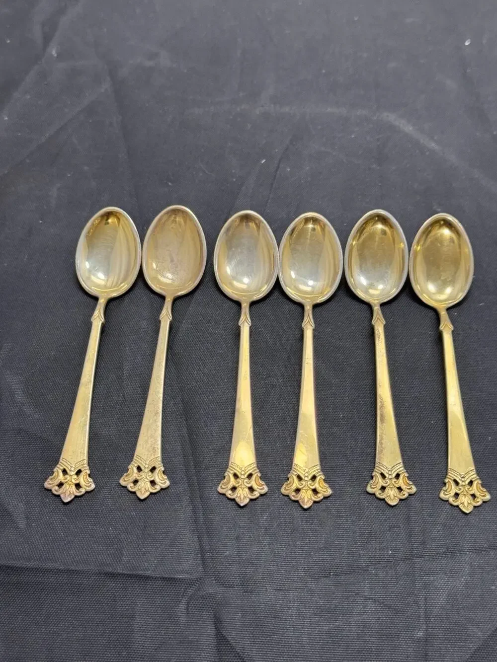 Magnus Aase Vintage Norwegian 830S Silver Spoons Set 6 NM Openwork Demitasse 4