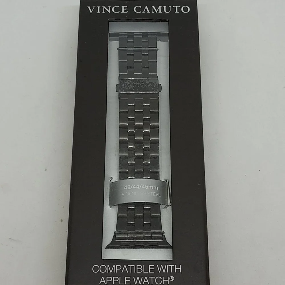 Vince Camuto 24mm Black Stainless Steel Watch Band Fits Apple Watch 42/44/45mm