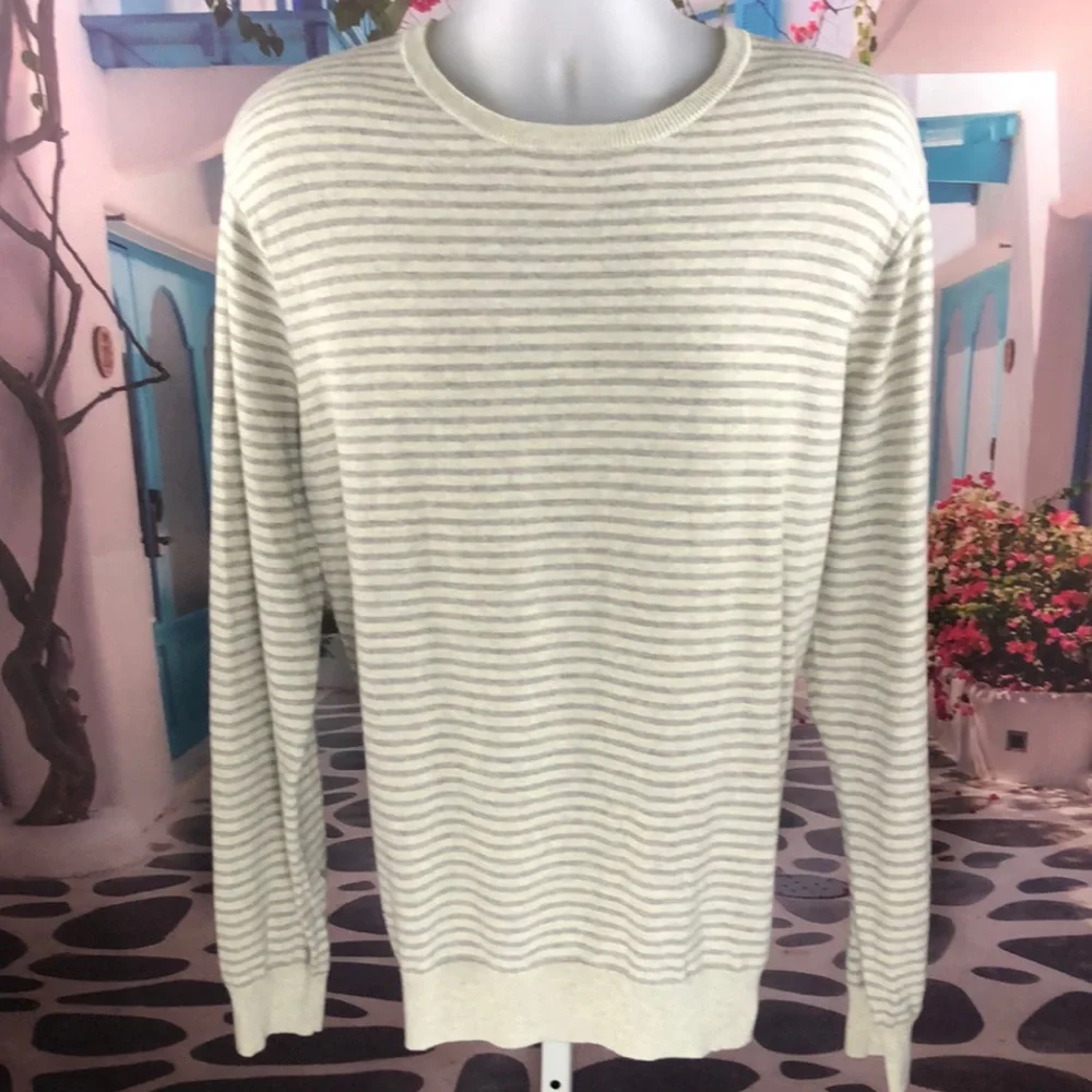 NWT J Crew Gray Striped Pullover