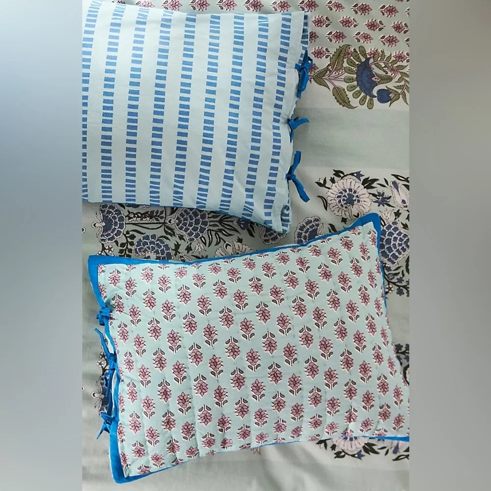New Anthropologie Home Decor Lara Cotton Floral Printed Shams, Set of 2 Bedding