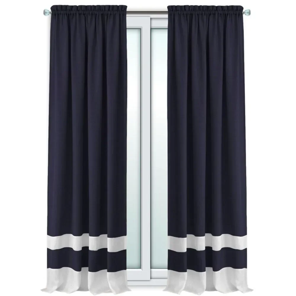 Woven Trends Two-Tone Window Curtain Panels, Rod-Pocket Light Filtering Curtains